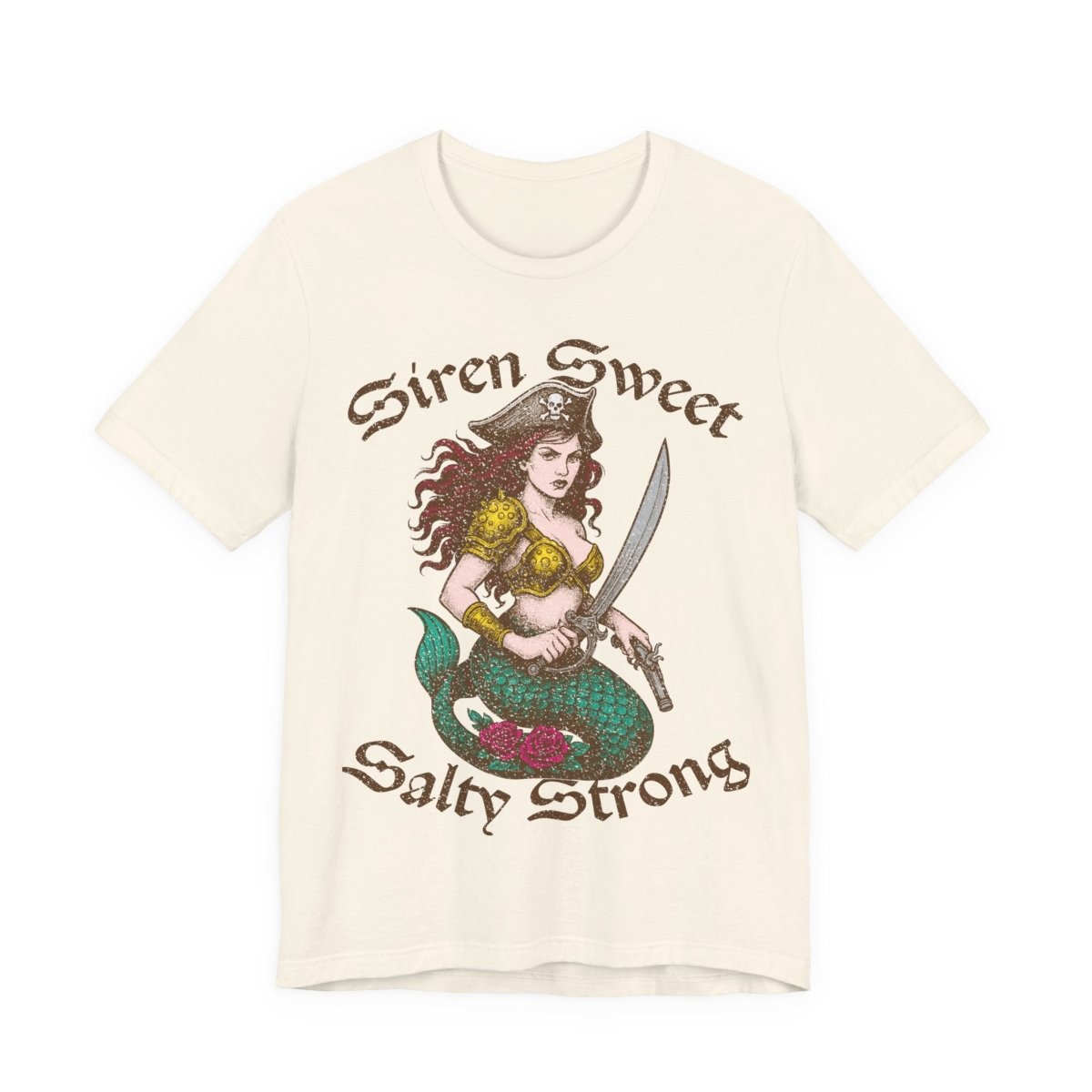 Pirate Siren Action Motto Premium T-Shirt, Ready Arms, Vintage Style Graphic Tee