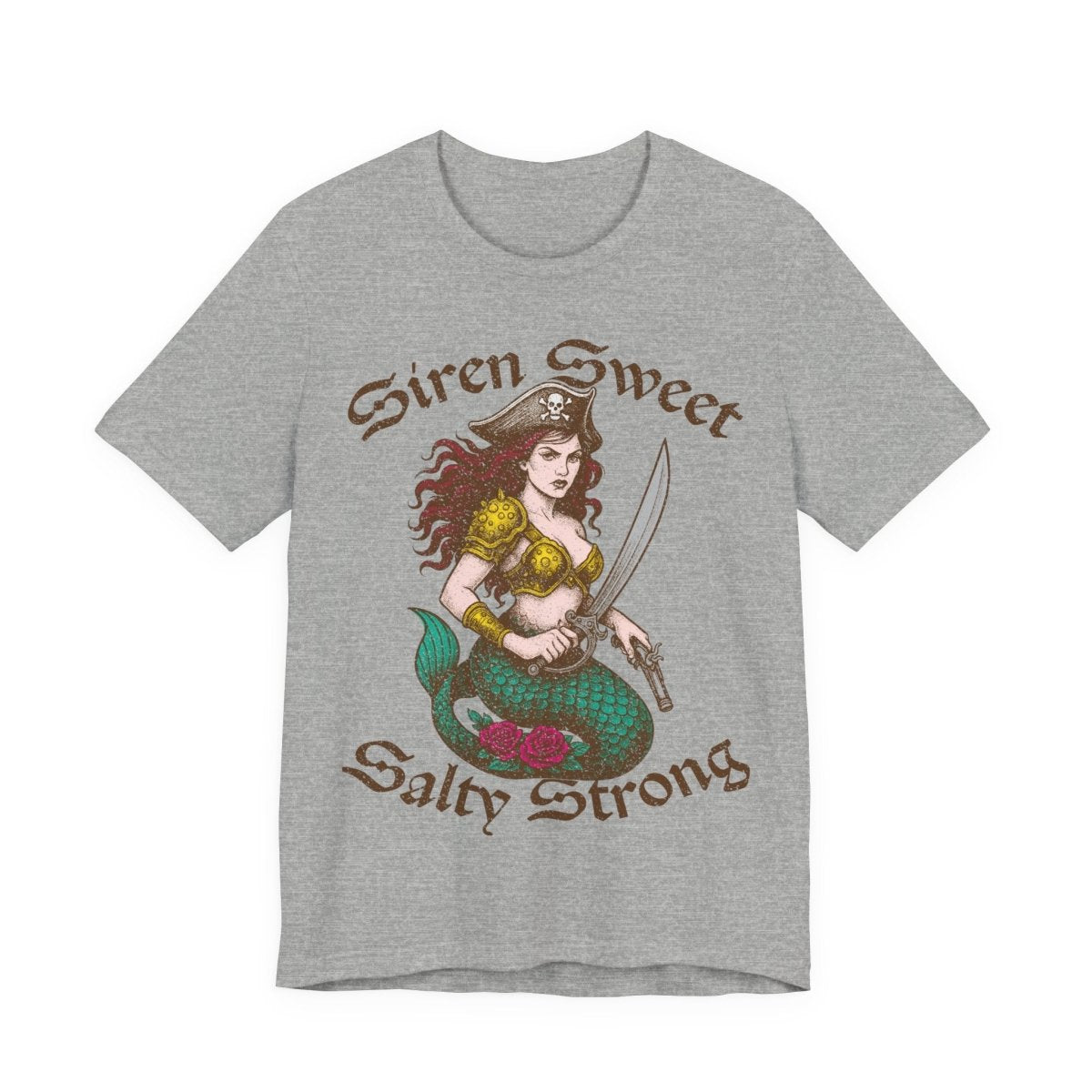 Pirate Siren Action Motto Premium T-Shirt, Ready Arms, Vintage Style Graphic Tee