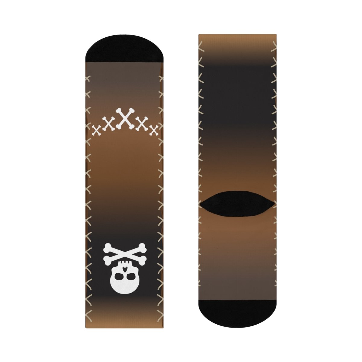 Pirate Stitch Cushioned Crew Socks, Leather Look, Intimidate Other Ships Into Submission