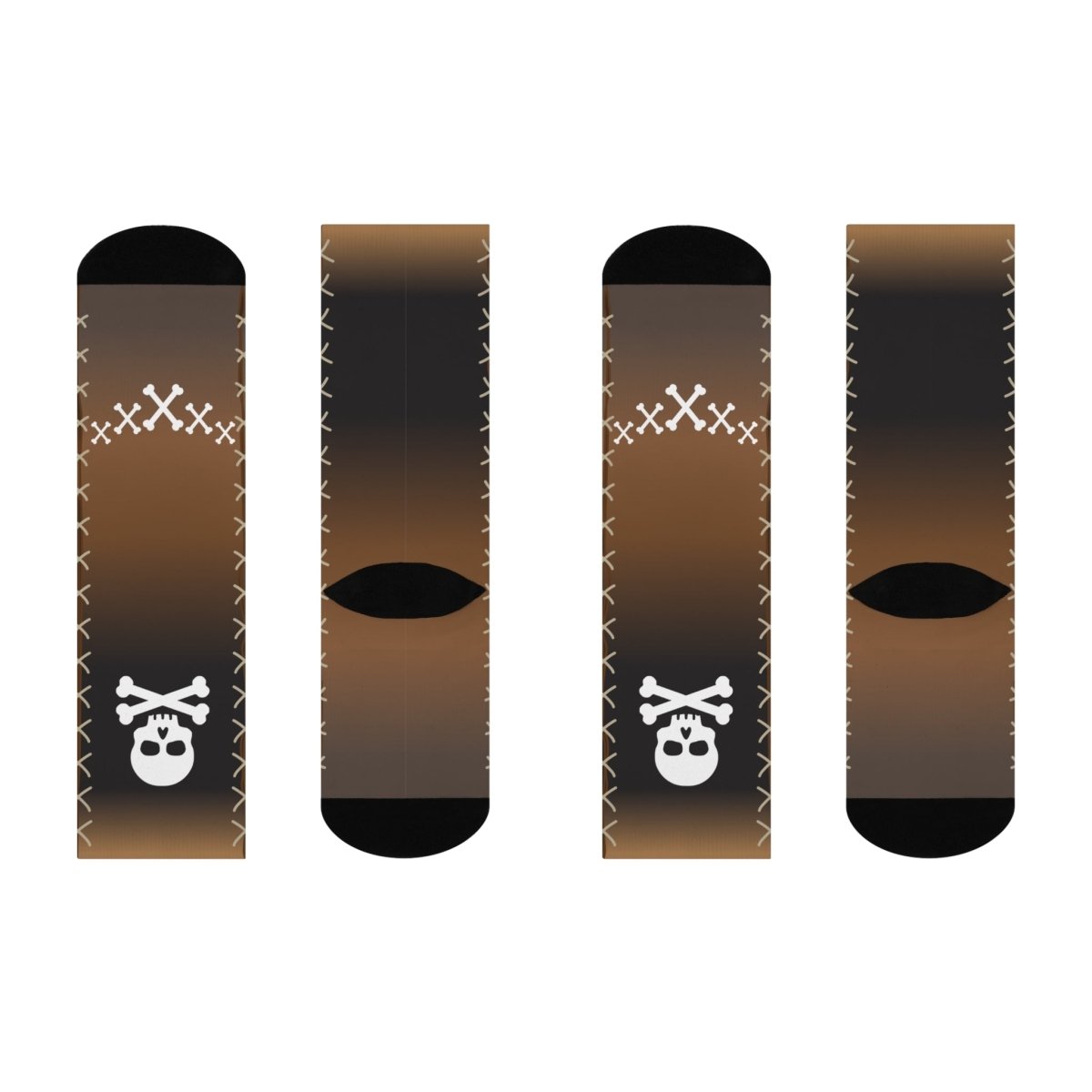 Pirate Stitch Cushioned Crew Socks, Leather Look, Intimidate Other Ships Into Submission