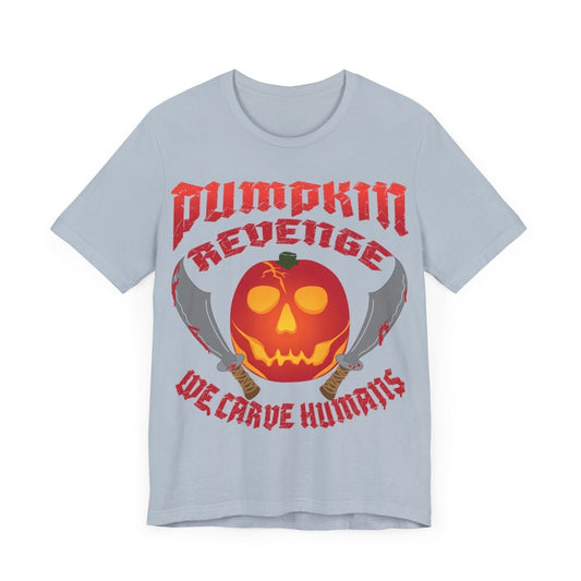 Pumpkin Revenge Premium T-Shirt, Halloween Tee, Carved Human Skull Shirt, Swords, Unisex Soft Cotton Jersey