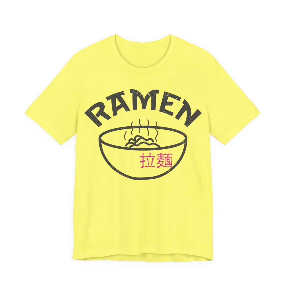 Ramen Premium T-Shirt, Steaming Noodles Bowl, Japanese Wood Block Print Style