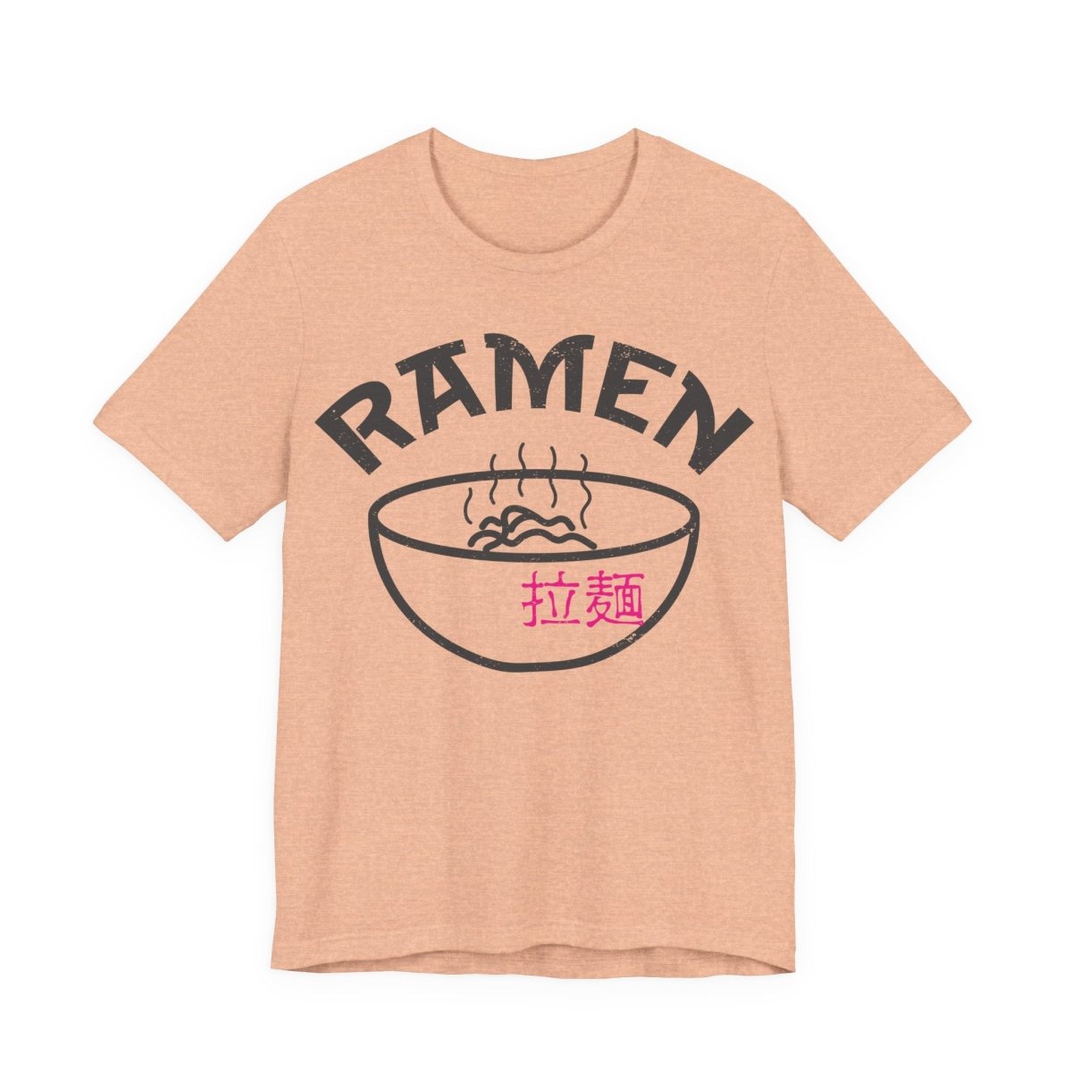 Ramen Premium T-Shirt, Steaming Noodles Bowl, Japanese Wood Block Print Style