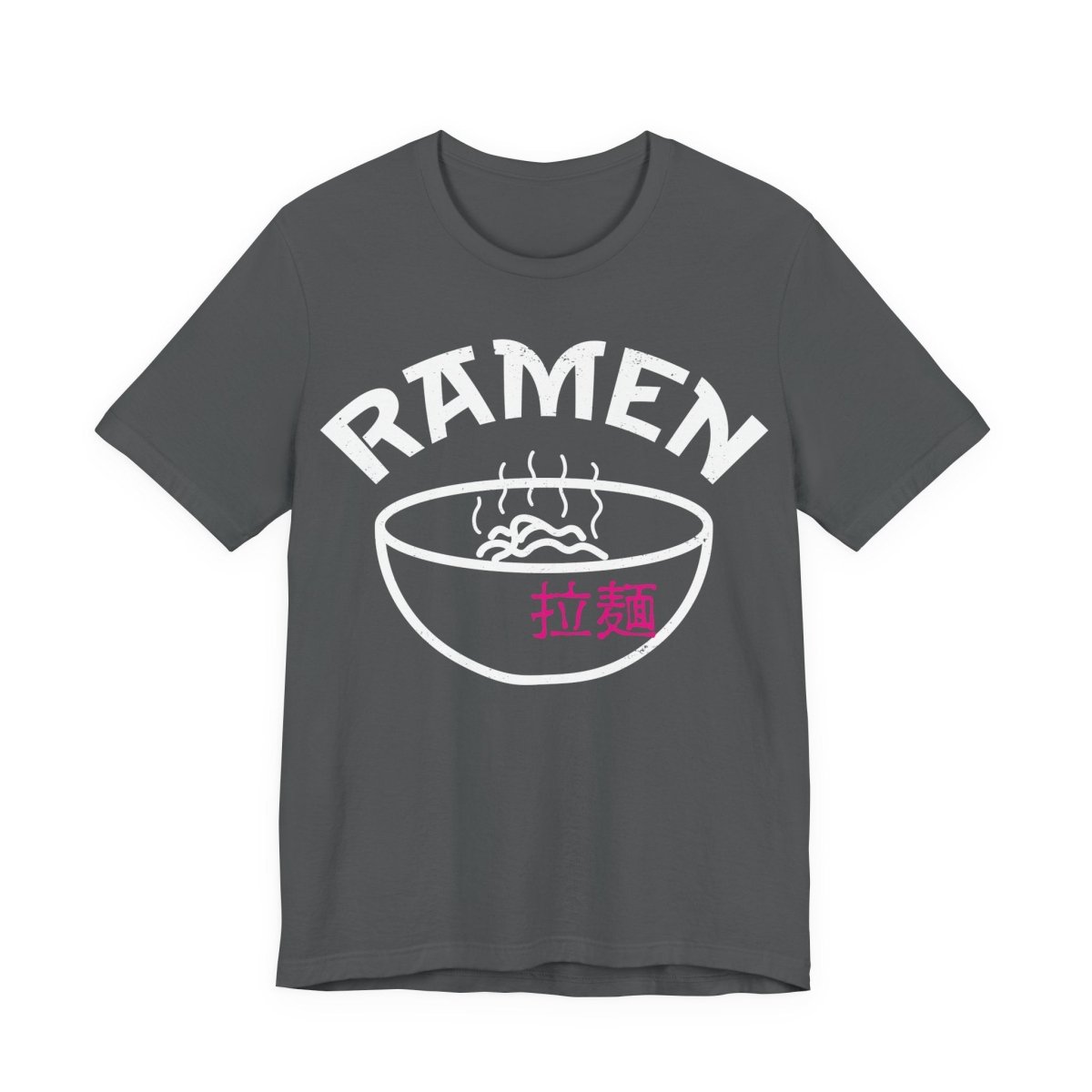Ramen Premium T-Shirt, Steaming Noodles Bowl, Japanese Wood Block Print Style