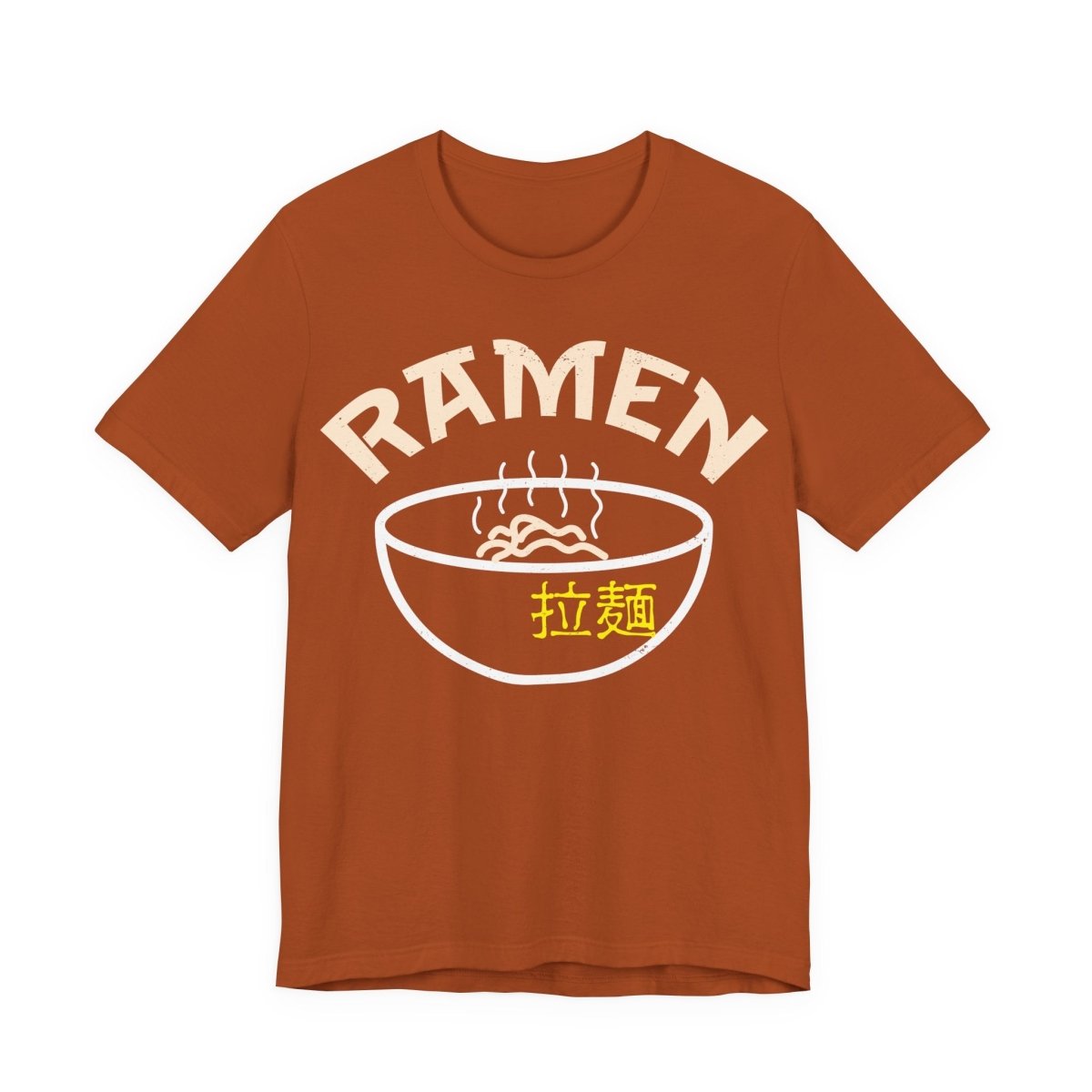 Ramen Premium T-Shirt, Steaming Noodles Bowl, Japanese Wood Block Print Style