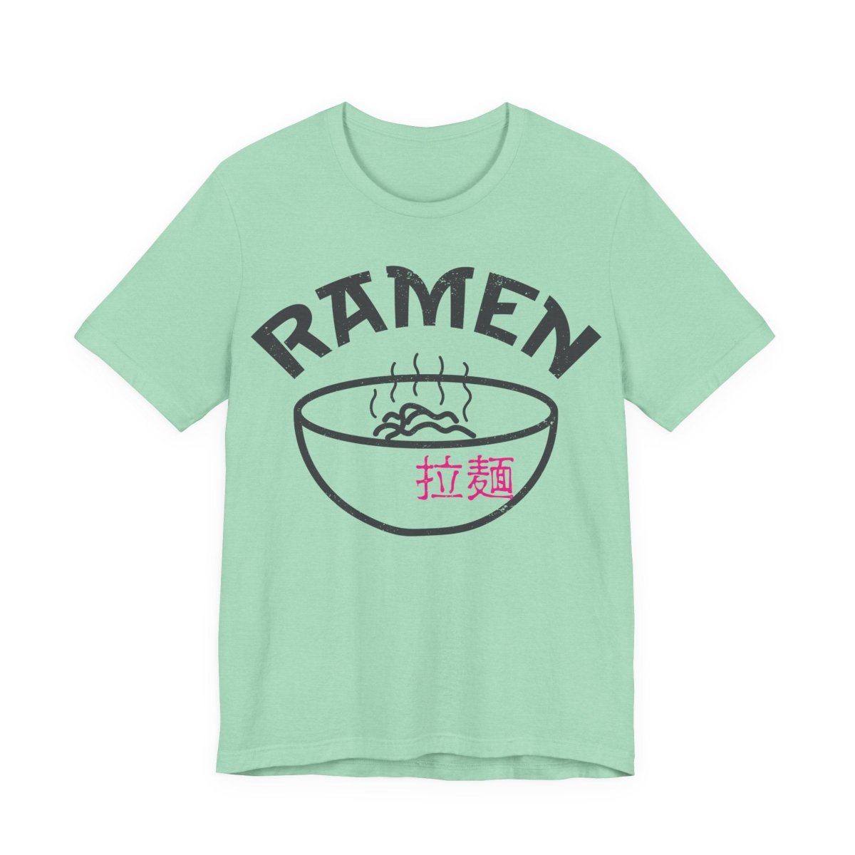 Ramen Premium T-Shirt, Steaming Noodles Bowl, Japanese Wood Block Print Style
