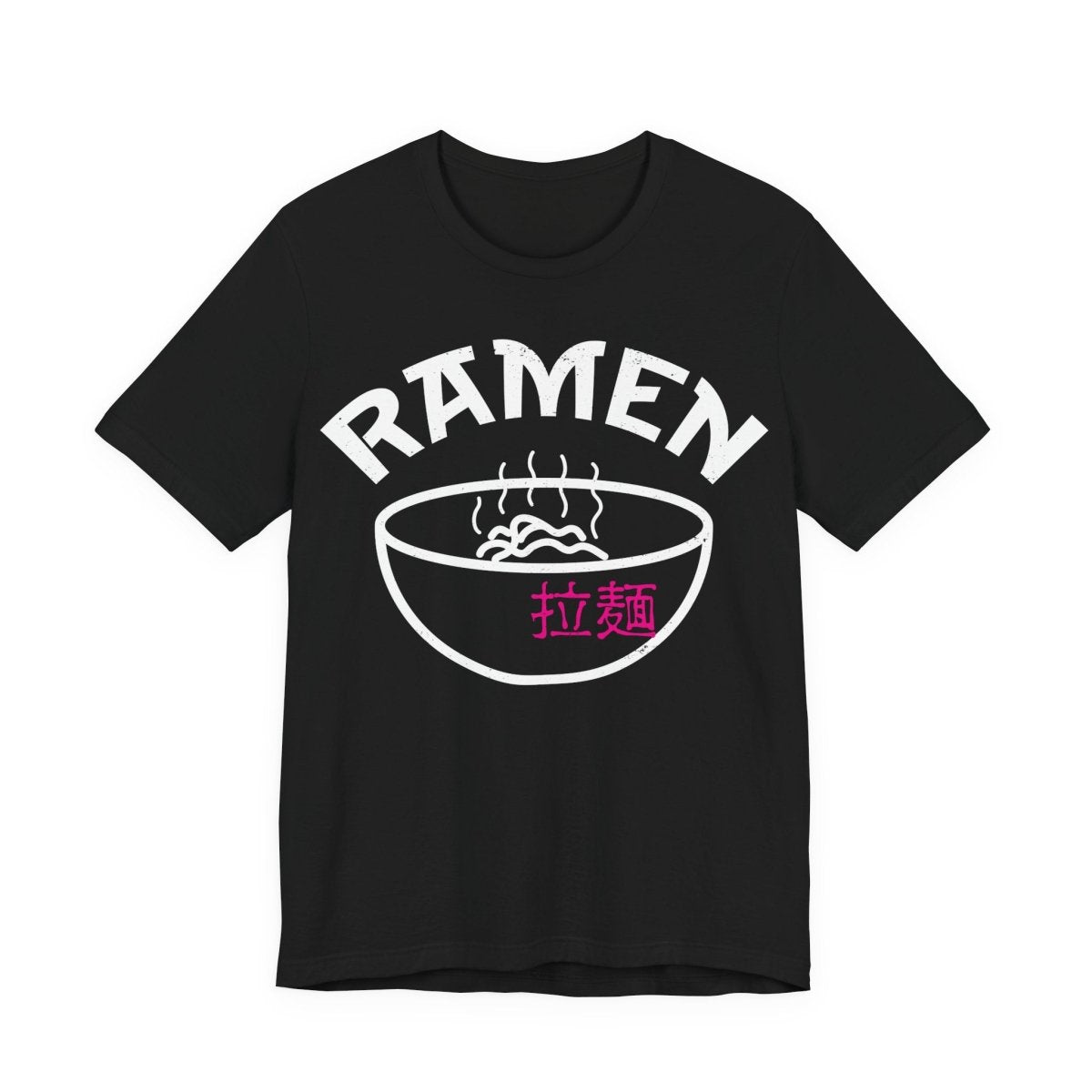 Ramen Premium T-Shirt, Steaming Noodles Bowl, Japanese Wood Block Print Style
