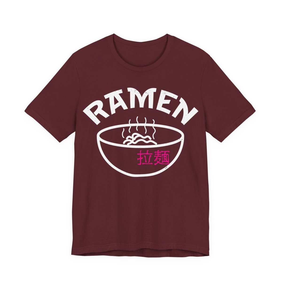 Ramen Premium T-Shirt, Steaming Noodles Bowl, Japanese Wood Block Print Style