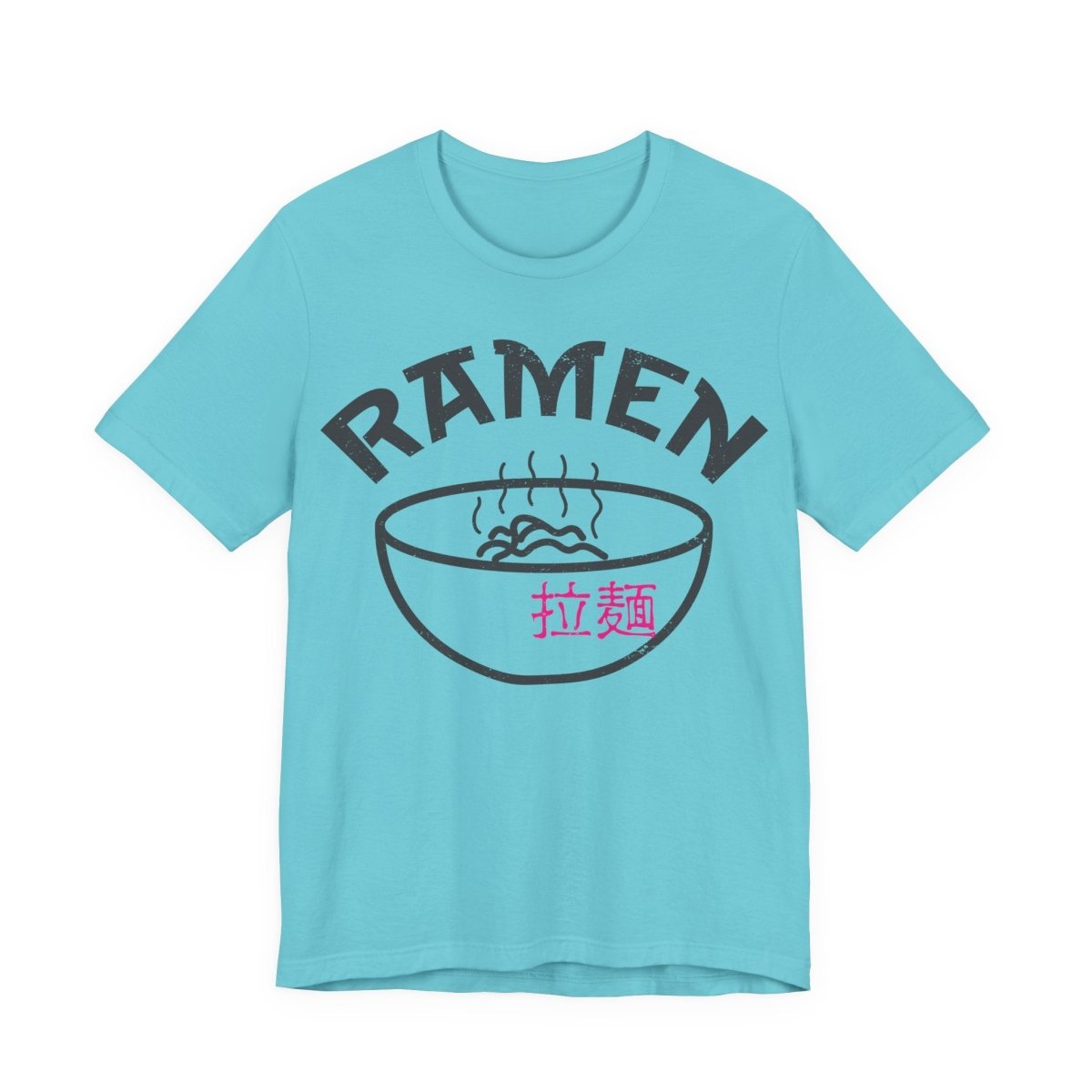 Ramen Premium T-Shirt, Steaming Noodles Bowl, Japanese Wood Block Print Style
