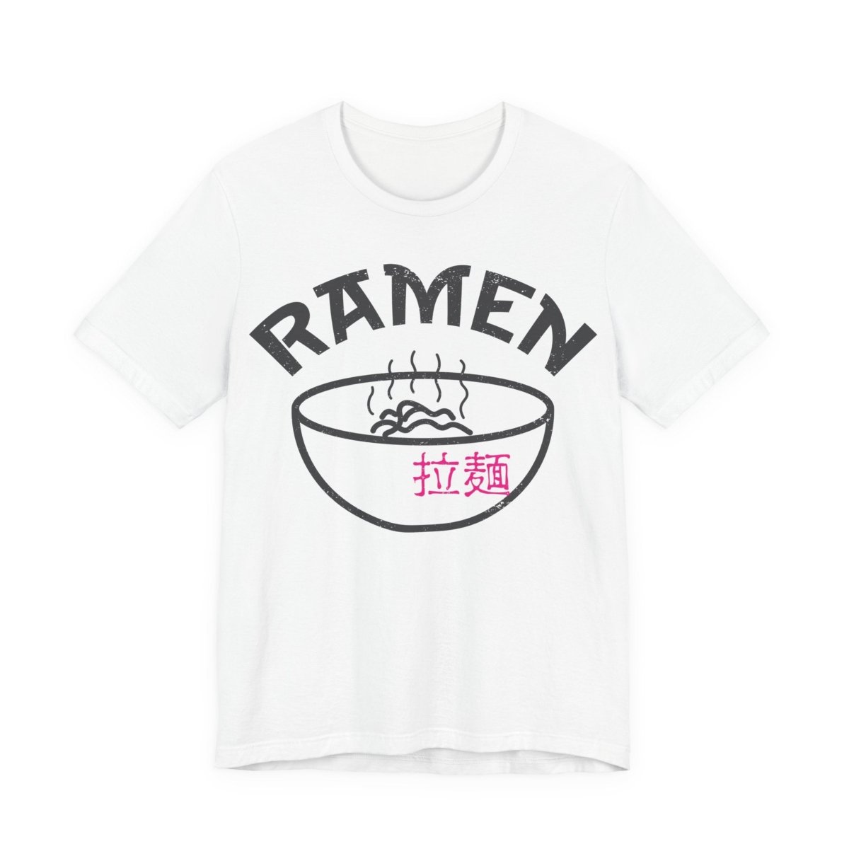 Ramen Premium T-Shirt, Steaming Noodles Bowl, Japanese Wood Block Print Style