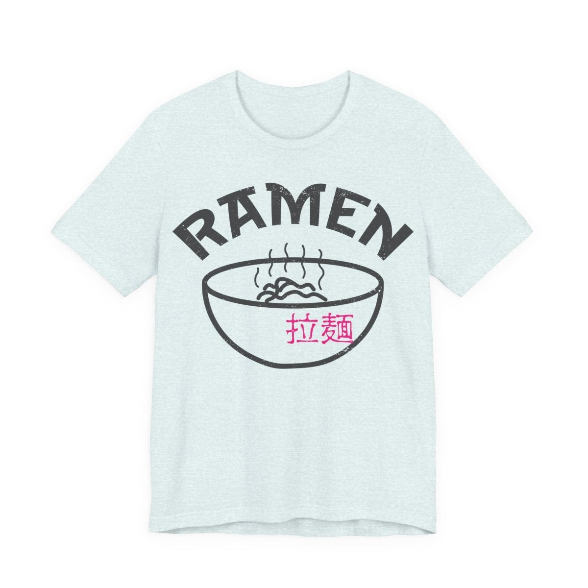 Ramen Premium T-Shirt, Steaming Noodles Bowl, Japanese Wood Block Print Style