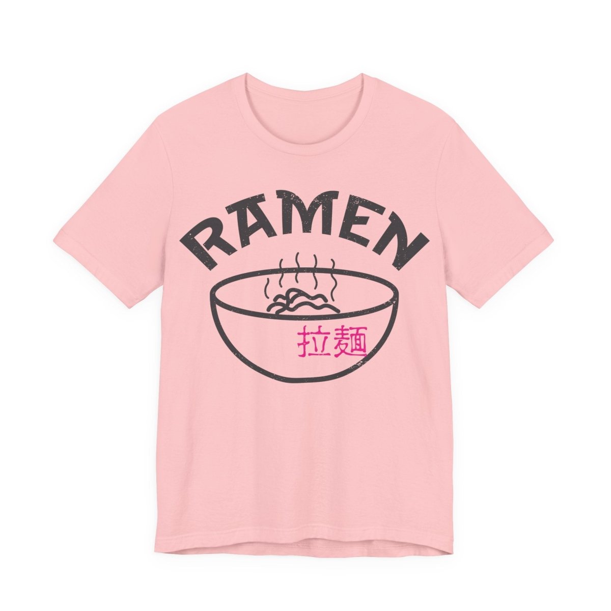 Ramen Premium T-Shirt, Steaming Noodles Bowl, Japanese Wood Block Print Style