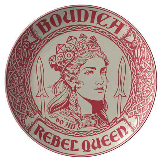 Rebel Beauty Gift For Her Queen Boudica Freedom Fighter Plate for Dining and Decor