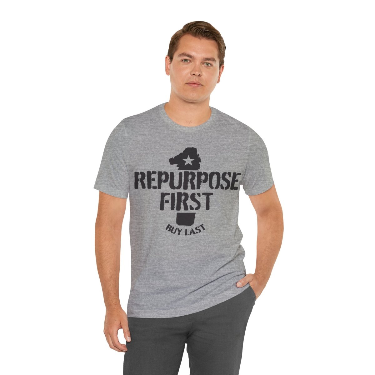 Repurpose First Buy Last Premium T-Shirt, Inspire Happiness For Less