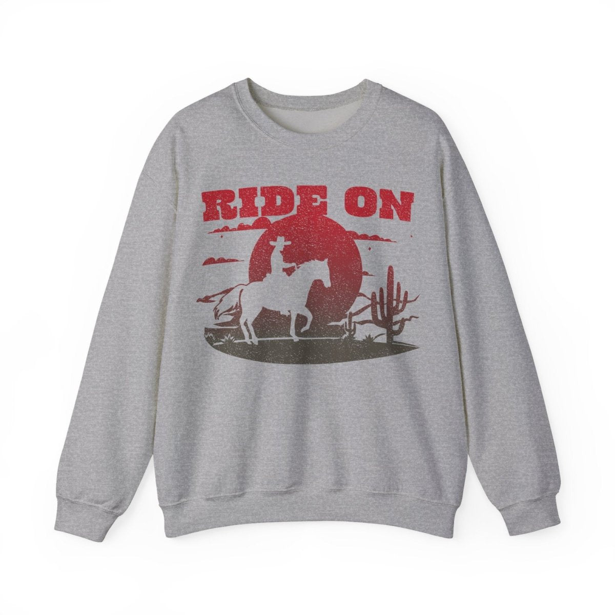 Ride On Desert Wanderer Keep Going Fleece Sweatshirt, Desert Horse Sunset