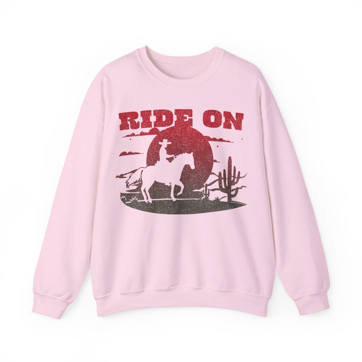 Ride On Desert Wanderer Keep Going Fleece Sweatshirt, Desert Horse Sunset