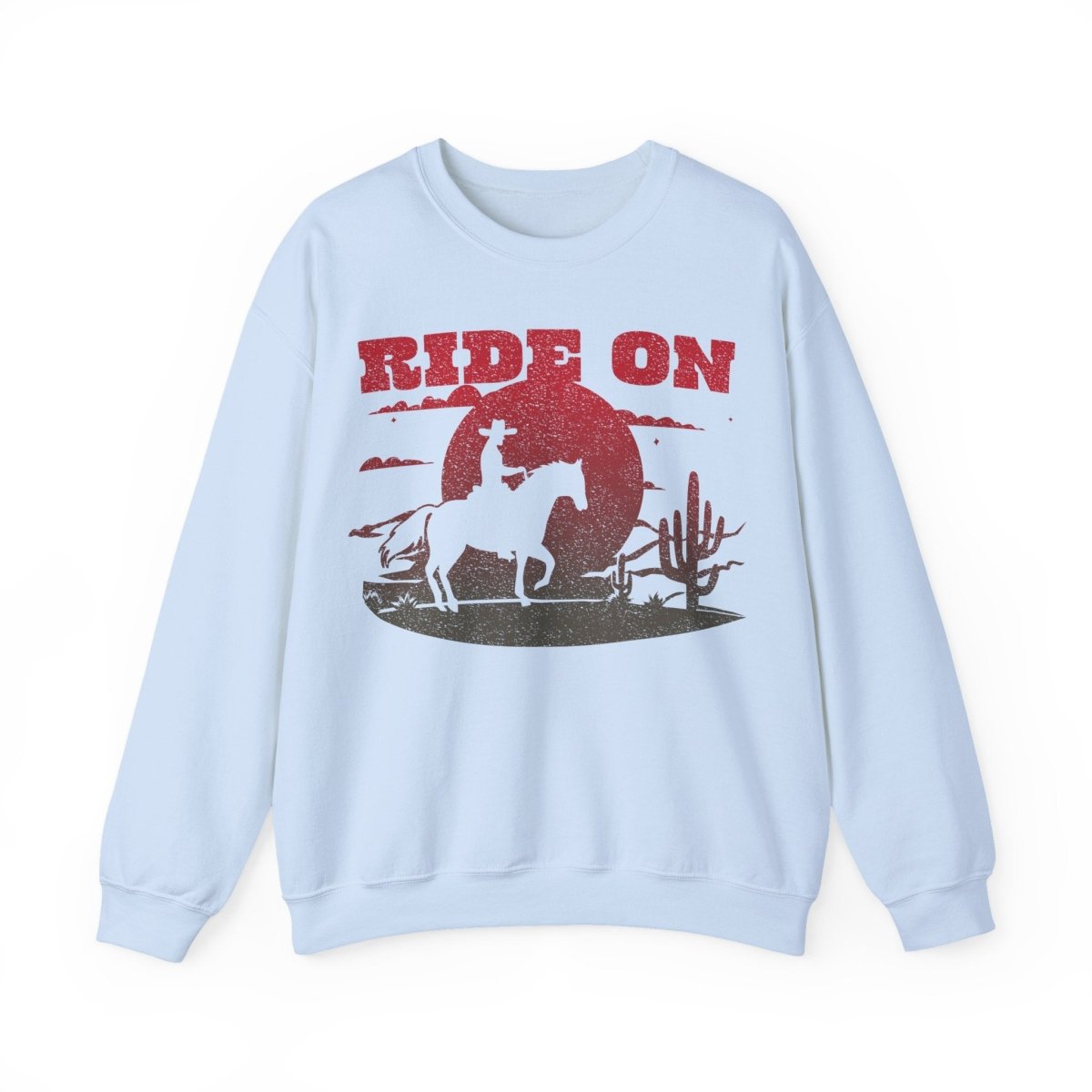 Ride On Desert Wanderer Keep Going Fleece Sweatshirt, Desert Horse Sunset