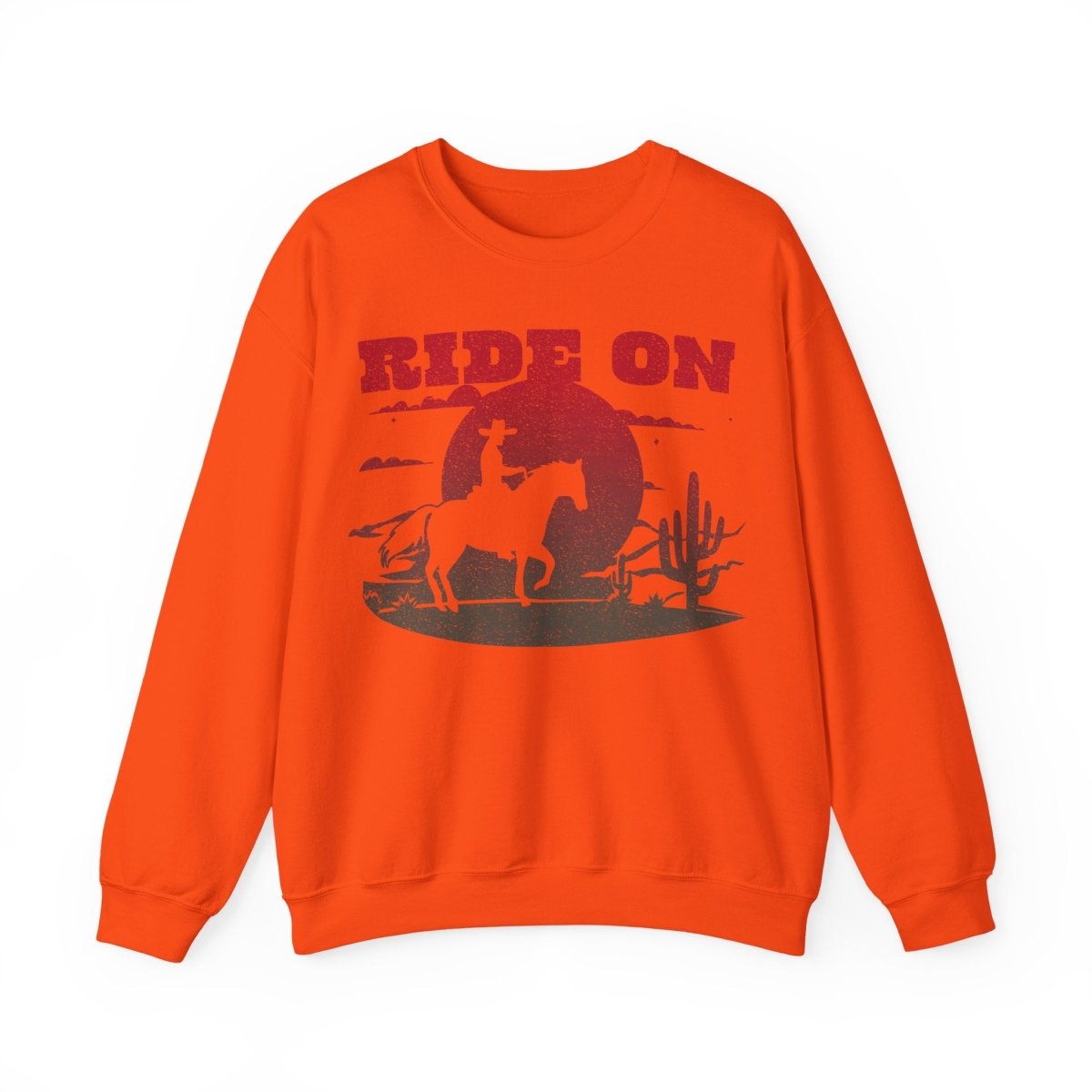 Ride On Desert Wanderer Keep Going Fleece Sweatshirt, Desert Horse Sunset