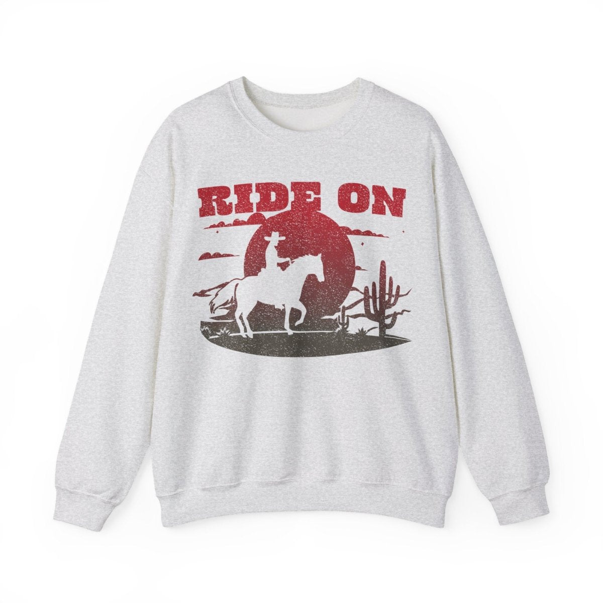 Ride On Desert Wanderer Keep Going Fleece Sweatshirt, Desert Horse Sunset