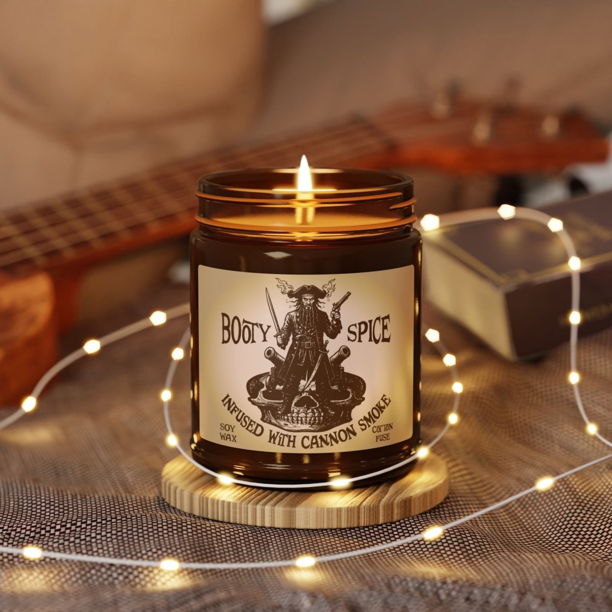 Risk Taker Gift Blackbeard Pirate Booty Spice Cannon Smoke Soy Candle, 6 Scents or Unscented, Startup Action Motto, Graduate
