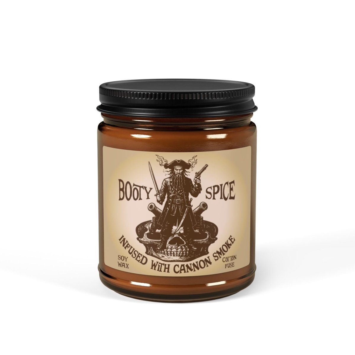 Risk Taker Gift Blackbeard Pirate Booty Spice Cannon Smoke Soy Candle, 6 Scents or Unscented, Startup Action Motto, Graduate