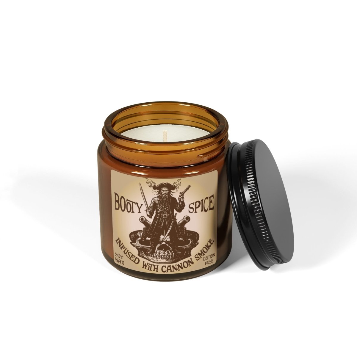 Risk Taker Gift Blackbeard Pirate Booty Spice Cannon Smoke Soy Candle, 6 Scents or Unscented, Startup Action Motto, Graduate