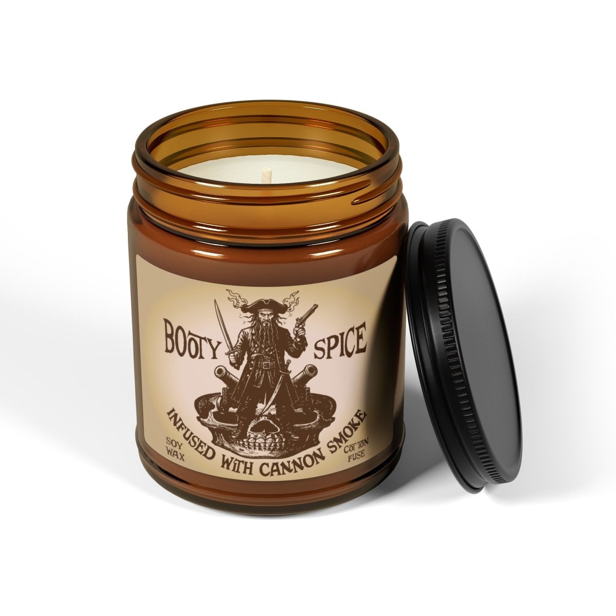 Risk Taker Gift Blackbeard Pirate Booty Spice Cannon Smoke Soy Candle, 6 Scents or Unscented, Startup Action Motto, Graduate