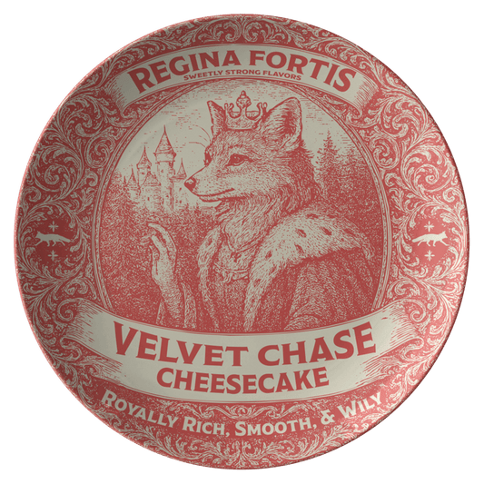 Royal Foxy Gift For Her Plate from Regina Fortis Sweet Strong Flavors Fox, 1 or Sets of 2, 4, Funny Partner Play Dining and Display