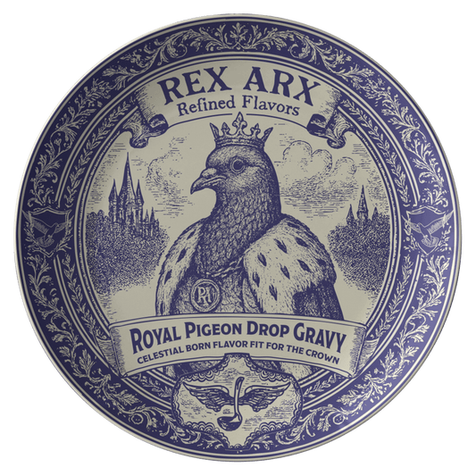 Royal Treat Gift Plate Pigeon Gravy from Rex Arx, 1 or Sets of 2, 4, Funny Dining and Display