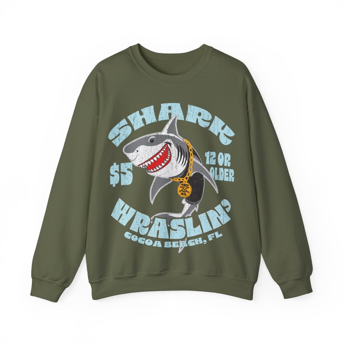 Shark Wrestling Fleece Sweatshirt, Florida Beach Funny