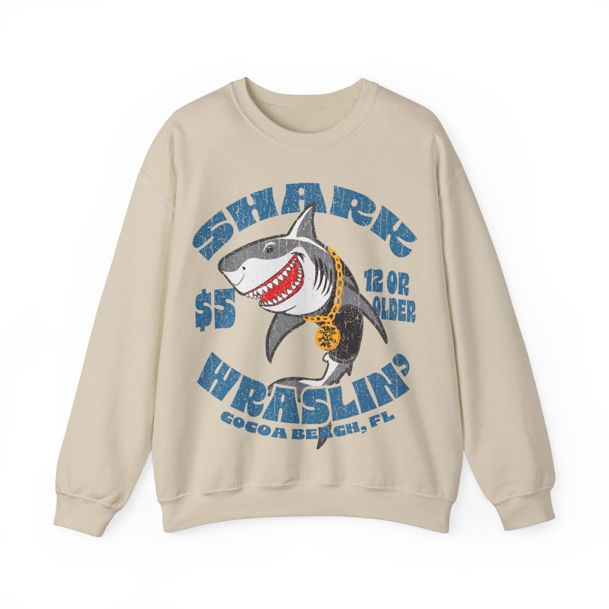 Shark Wrestling Fleece Sweatshirt, Florida Beach Funny