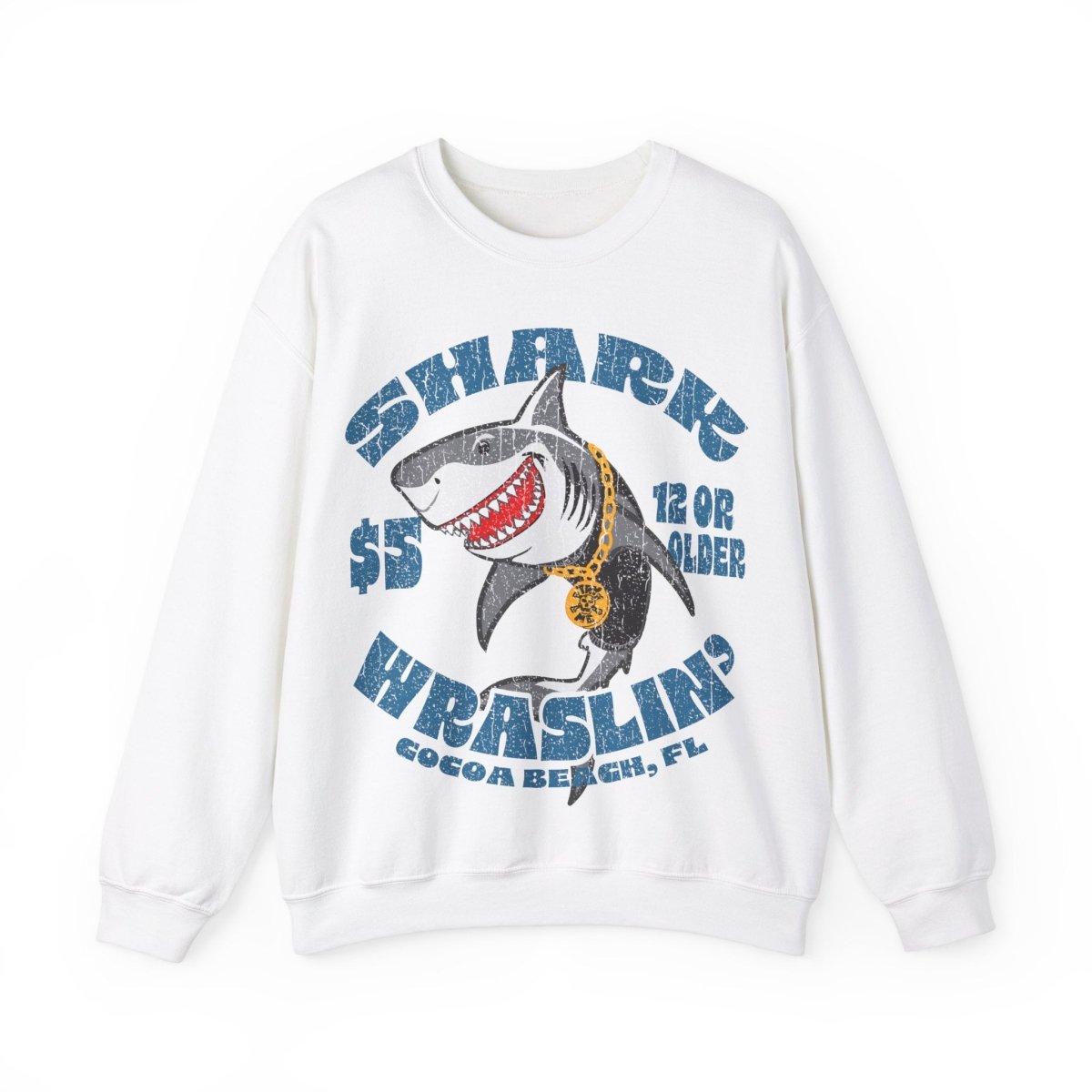 Shark Wrestling Fleece Sweatshirt, Florida Beach Funny