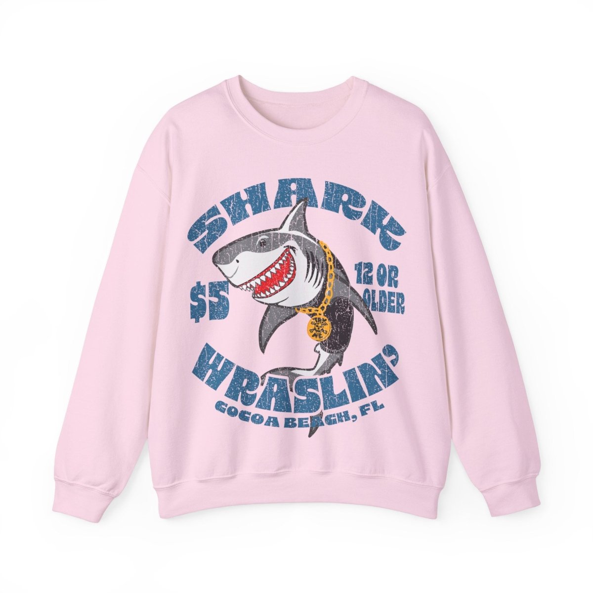 Shark Wrestling Fleece Sweatshirt, Florida Beach Funny