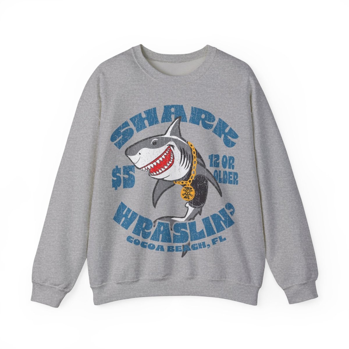 Shark Wrestling Fleece Sweatshirt, Florida Beach Funny