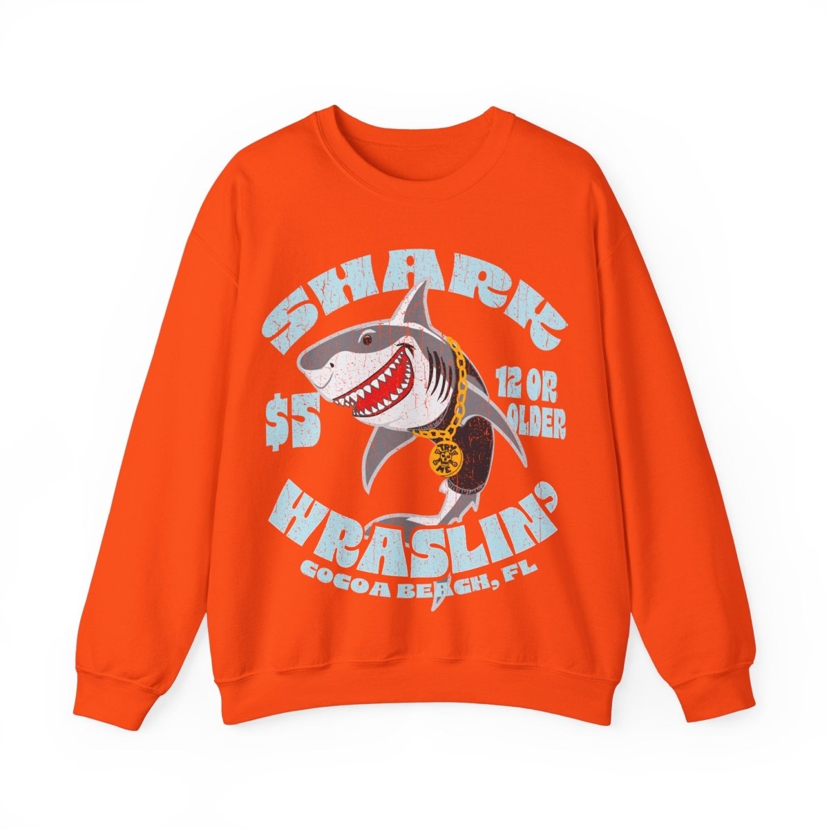 Shark Wrestling Fleece Sweatshirt, Florida Beach Funny