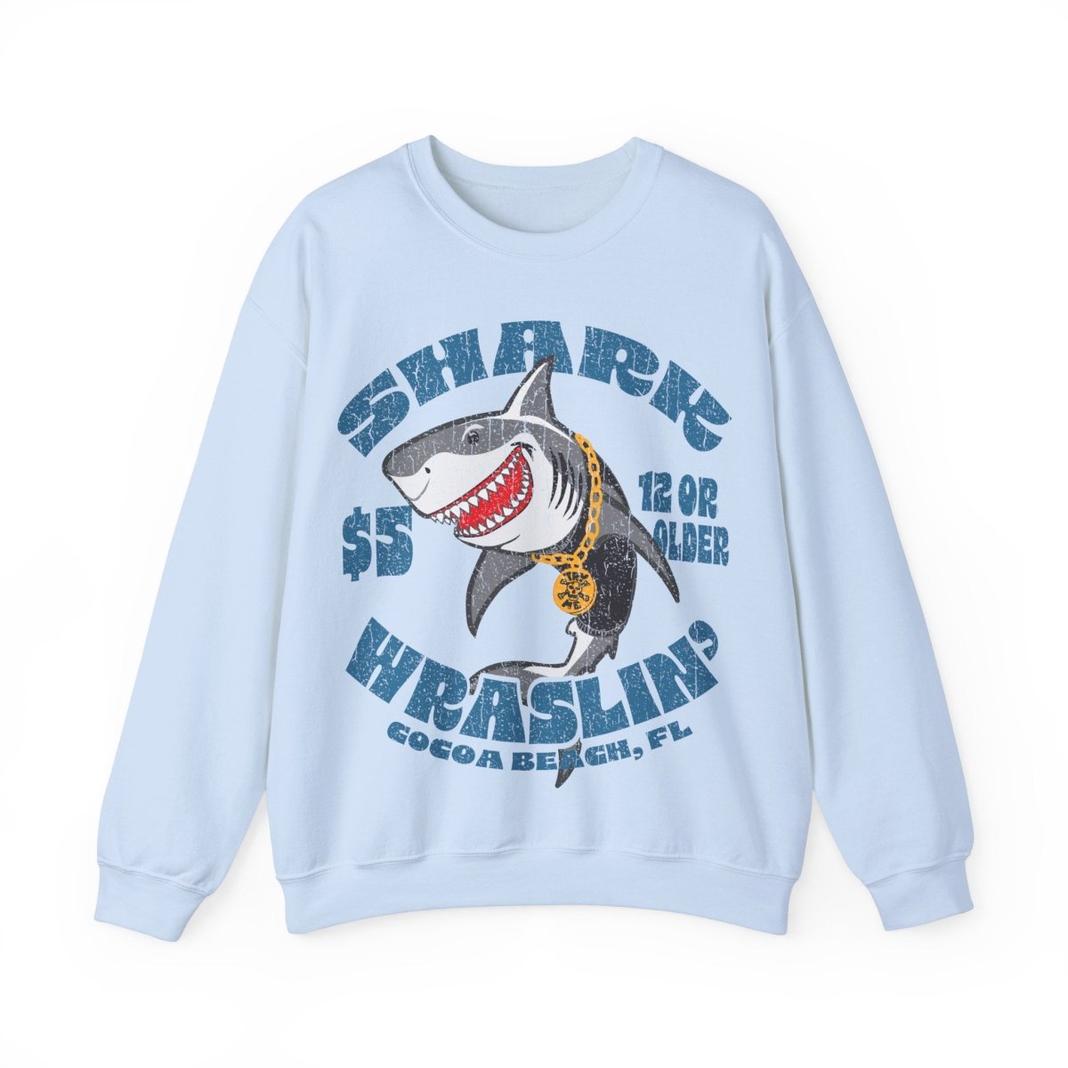 Shark Wrestling Fleece Sweatshirt, Florida Beach Funny