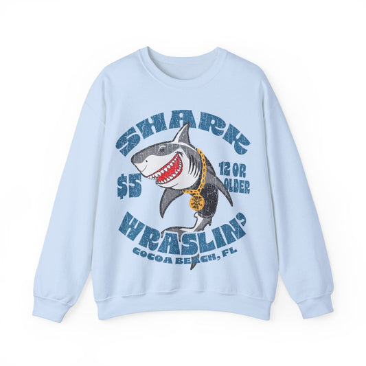 Shark Wrestling Fleece Sweatshirt, Florida Beach Funny