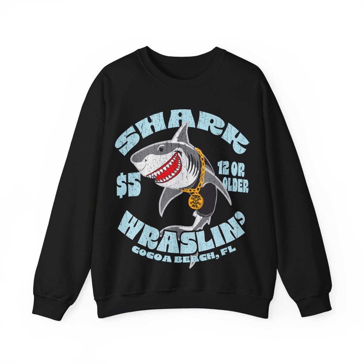 Shark Wrestling Fleece Sweatshirt, Florida Beach Funny