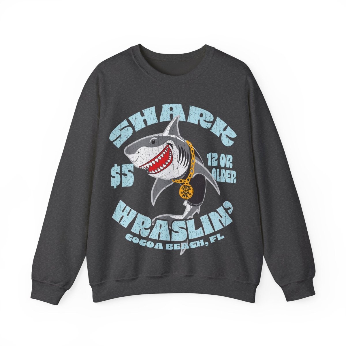 Shark Wrestling Fleece Sweatshirt, Florida Beach Funny