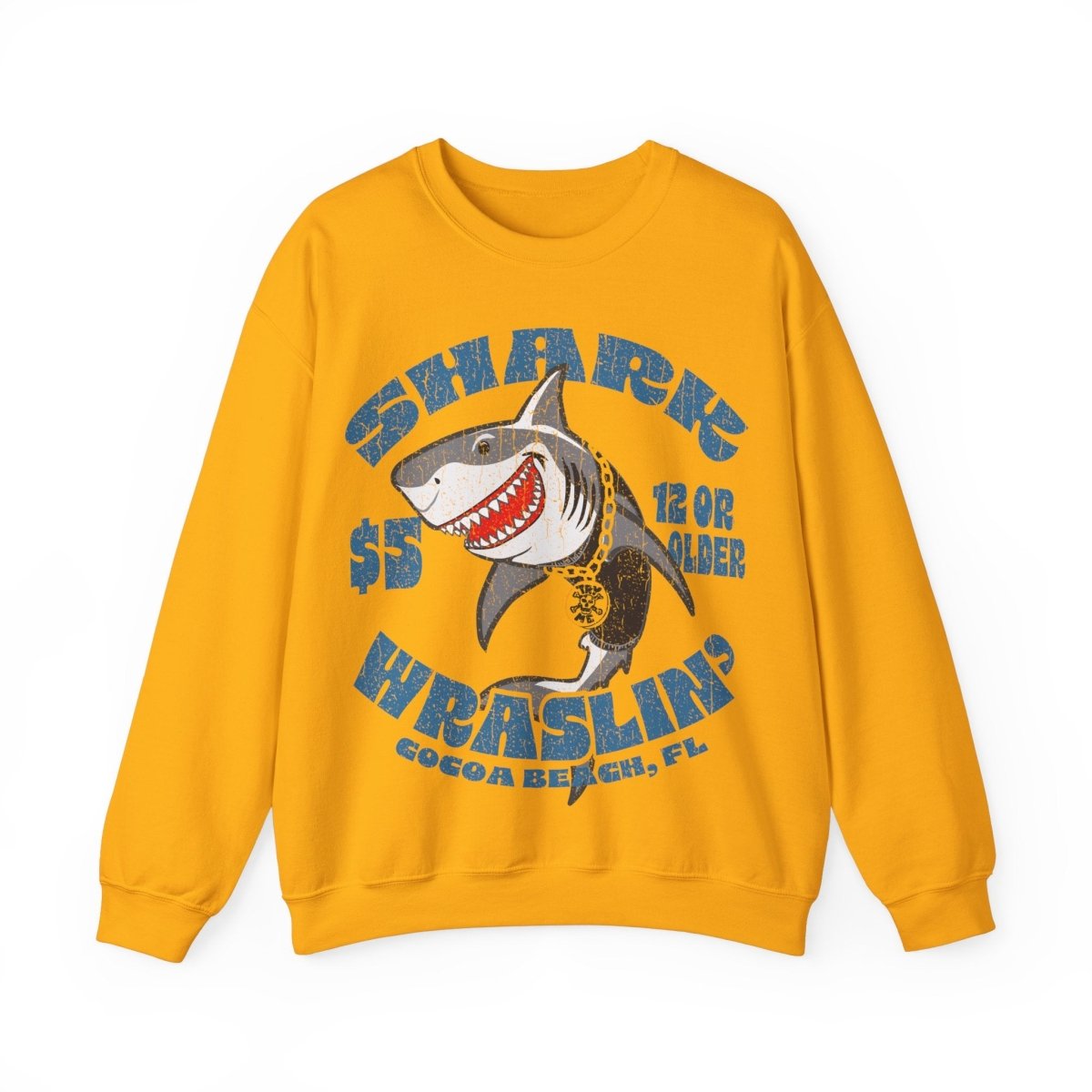 Shark Wrestling Fleece Sweatshirt, Florida Beach Funny