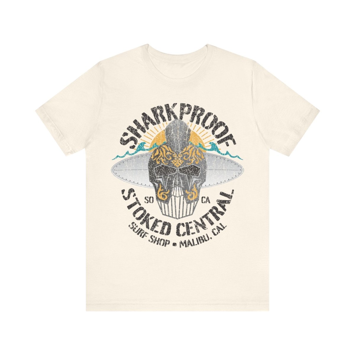 Sharkproof Knight Stoked Central Surf Shop Premium T-Shirt, Malibu, California