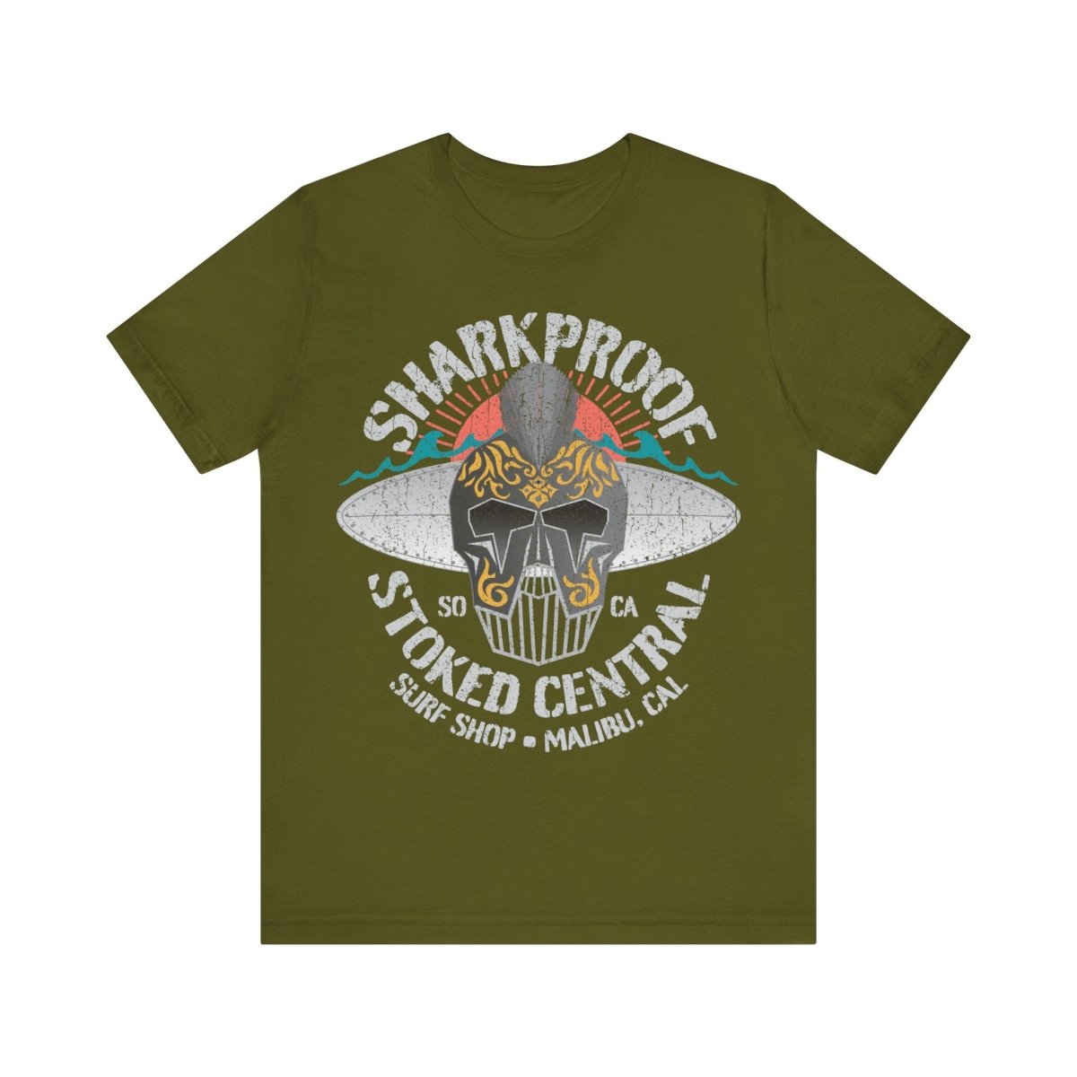 Sharkproof Knight Stoked Central Surf Shop Premium T-Shirt, Malibu, California