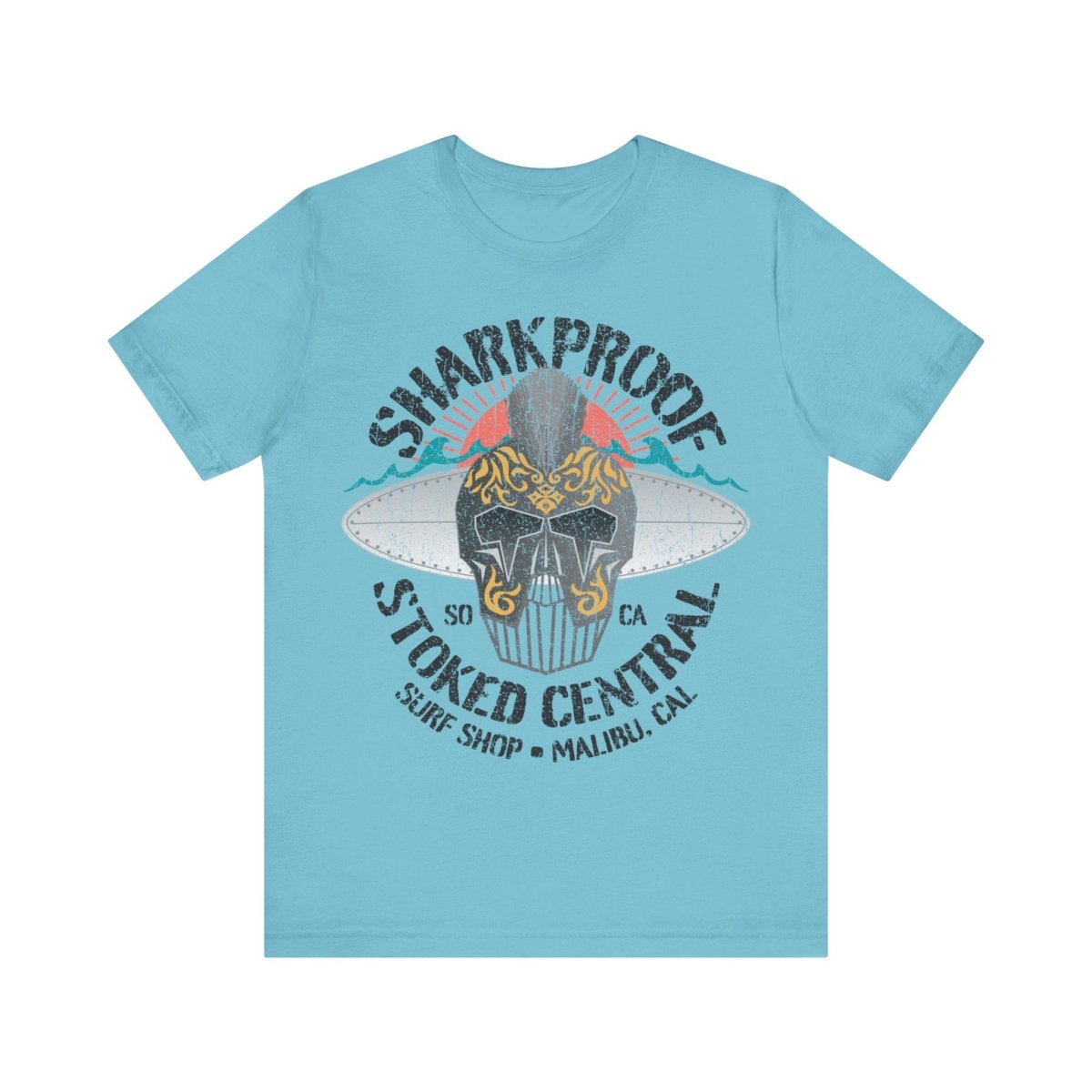 Sharkproof Knight Stoked Central Surf Shop Premium T-Shirt, Malibu, California