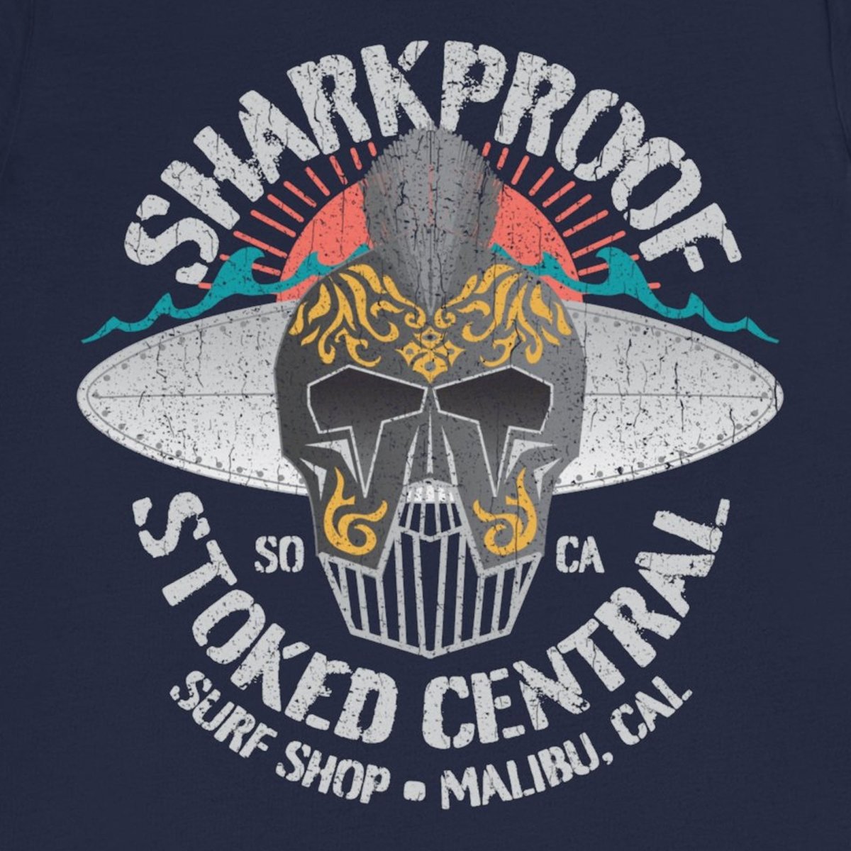 Sharkproof Knight Stoked Central Surf Shop Premium T-Shirt, Malibu, California