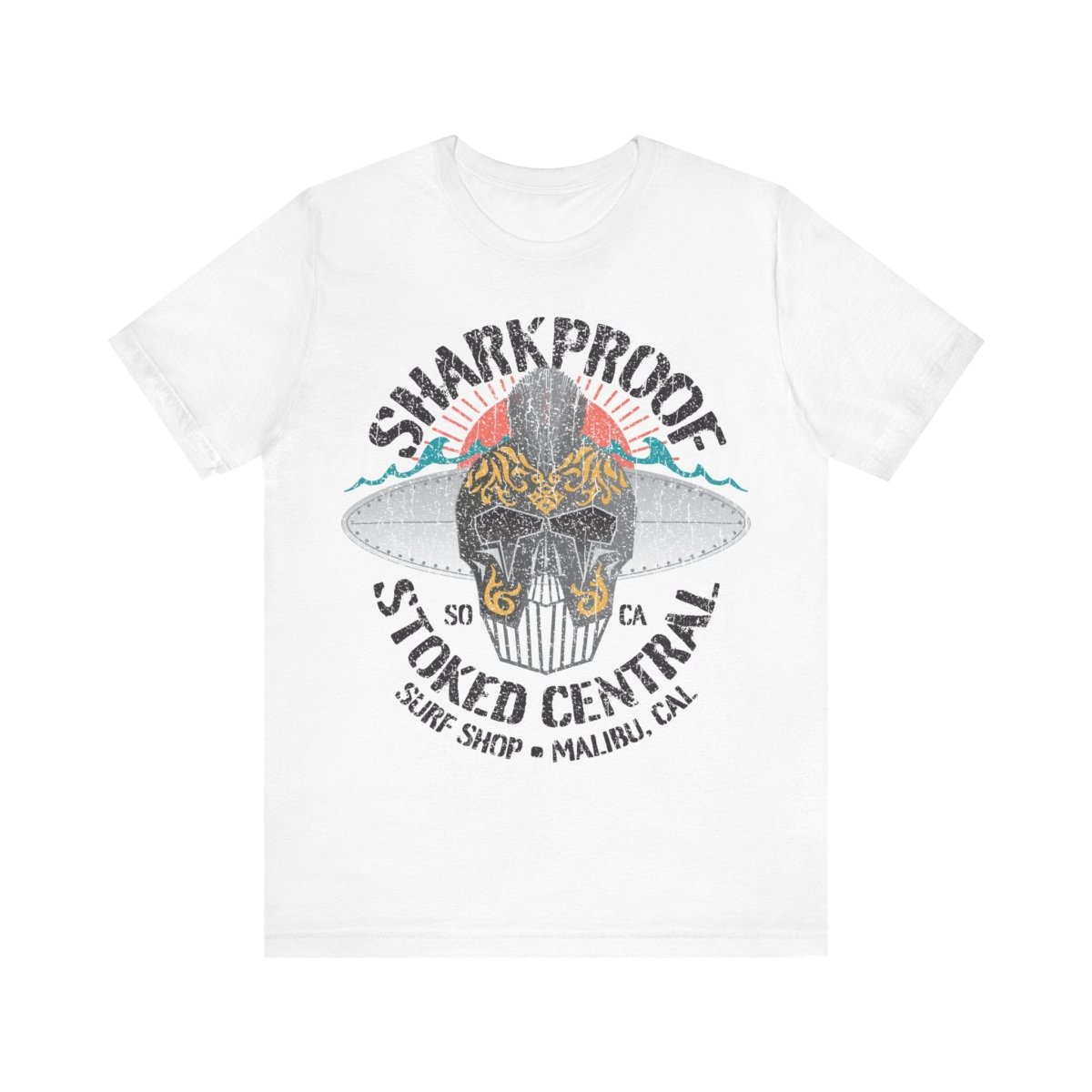 Sharkproof Knight Stoked Central Surf Shop Premium T-Shirt, Malibu, California