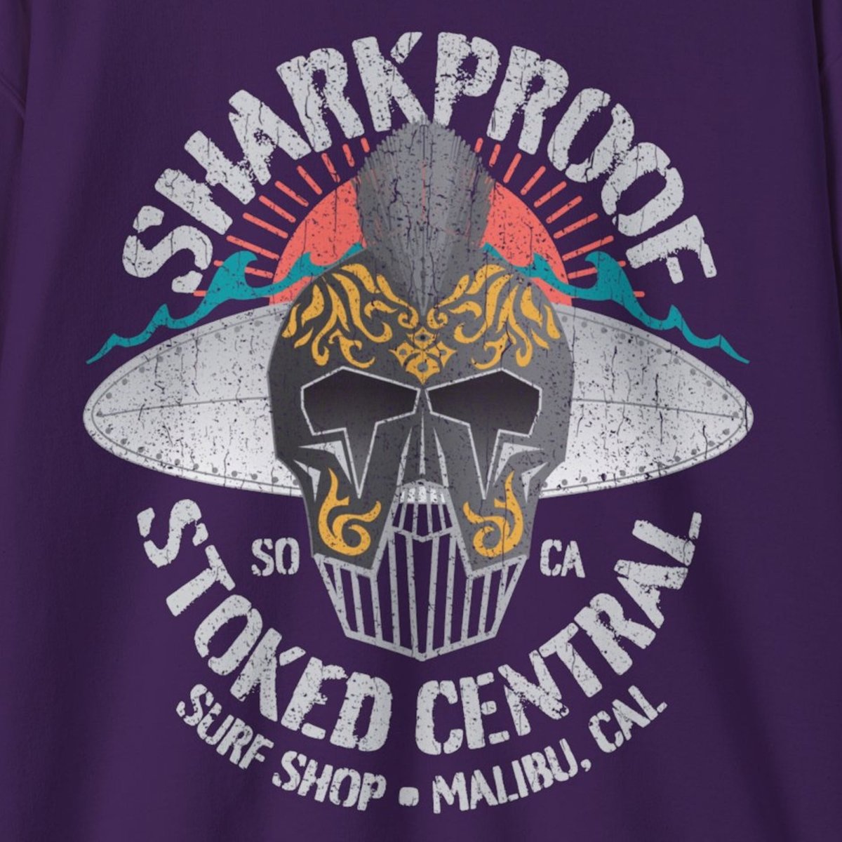 Sharkproof Surf Knight Fleece Sweatshirt, Stoked Central, Malibu