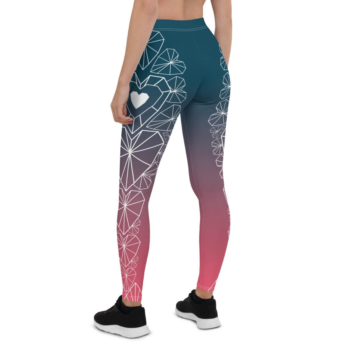 She's All Heart Premium Leggings, Modern Geometric Heart