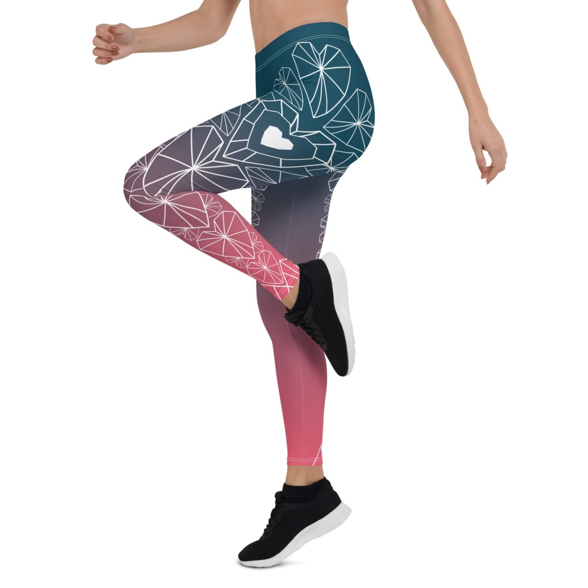 She's All Heart Premium Leggings, Modern Geometric Heart