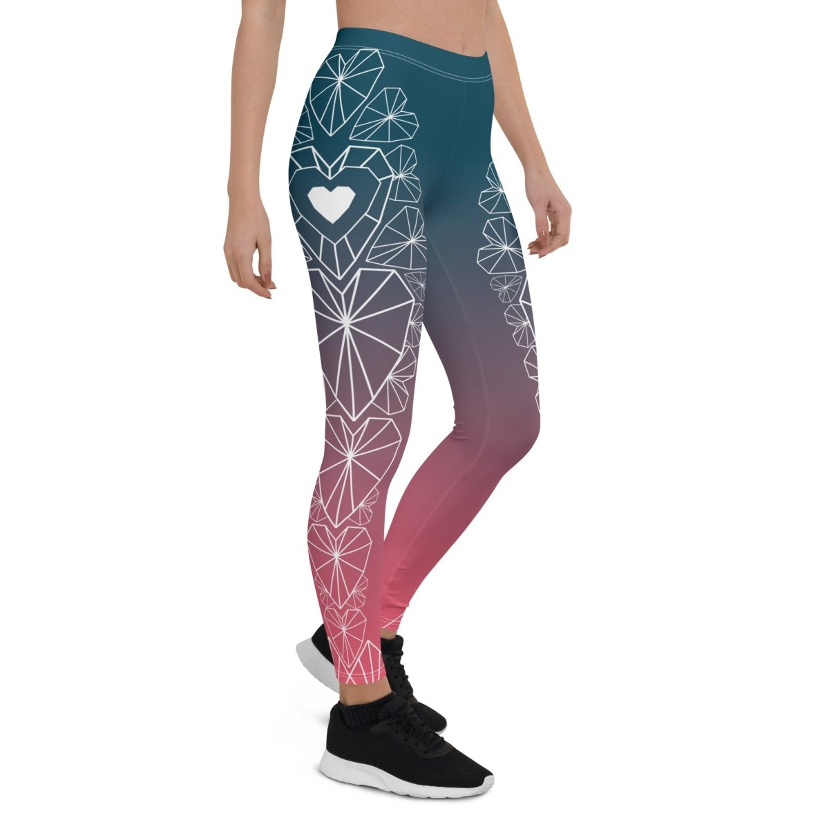 She's All Heart Premium Leggings, Modern Geometric Heart