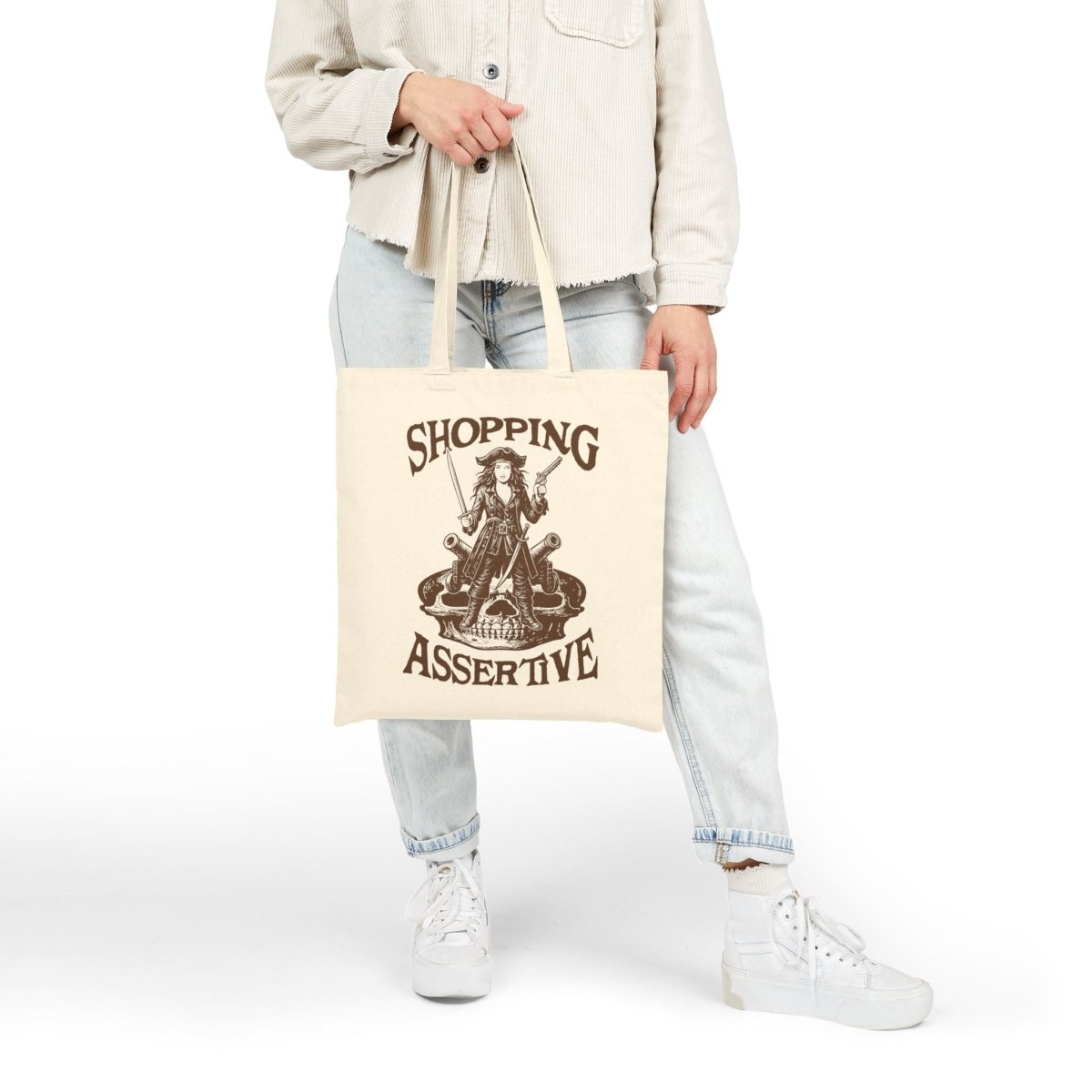 Shopping Addict Gift Assertive Collector Cotton Canvas Pirate Booty Stash Funny Tote Bag